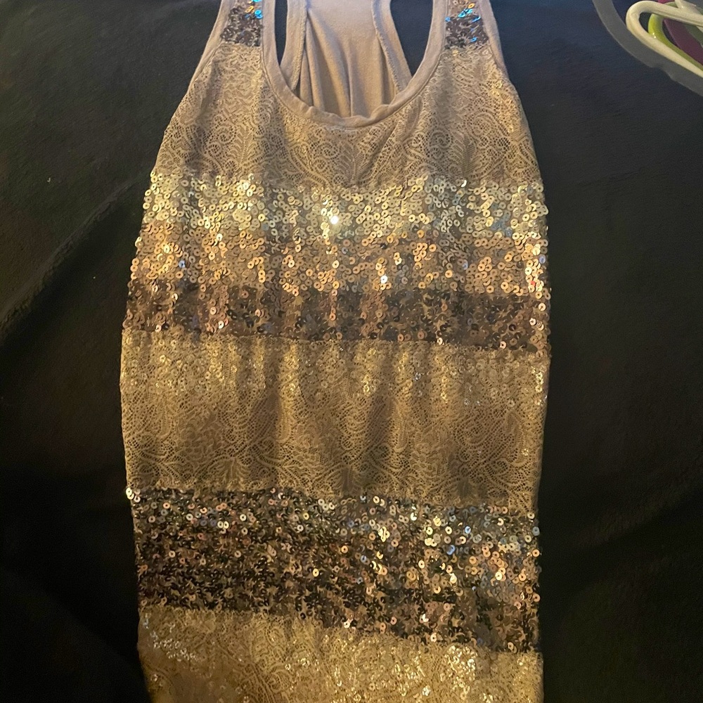 Express Tank top. Covered in sequins. Medium.